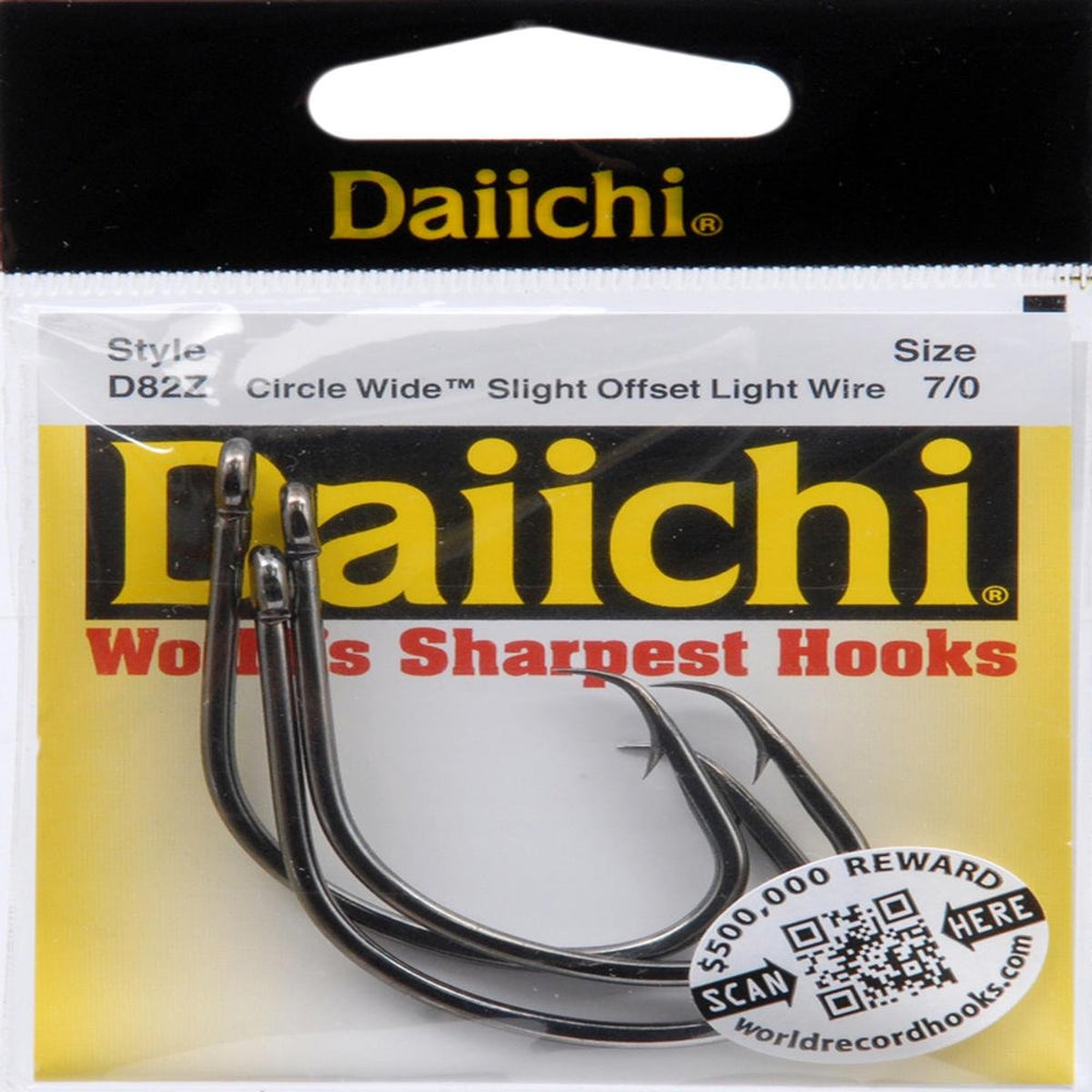 Daiichi D82Z-7/0 circle wide hook for reliable bait presentation