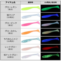 Daiwa Ajing Beamfish 1.8-inch clear lure tail angle demonstrating natural action