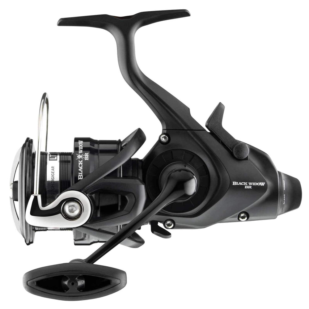 Daiwa 19 Black Widow BR LT 4000-C reel close-up showcasing smooth spool and durable build.