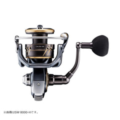 Daiwa Caldia SW 4000D-CXH handle and knob detail for ergonomic cranking.