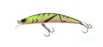 Daiwa Dr. Minnow Jerkbait with lifelike minnow design attracts trout and bass.