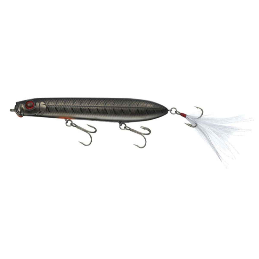 Daiwa Evergreen SB topwater plug in Black Bone with dramatic surface action for bass