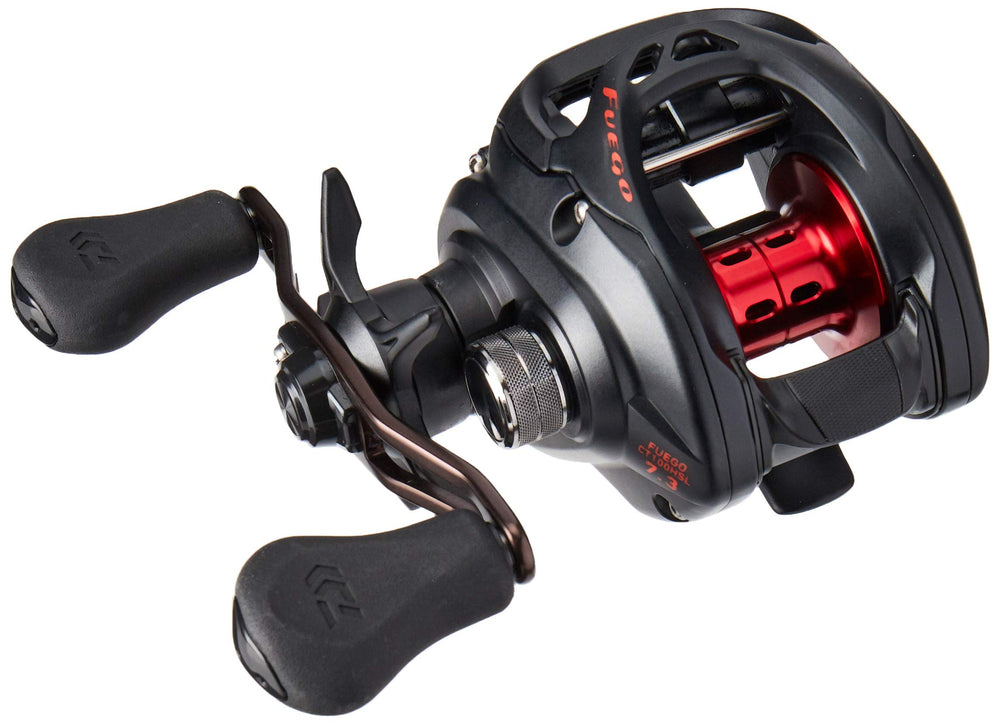 Daiwa Fuego baitcasting reel front view highlights precision casting capabilities