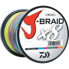 Daiwa J-BRAIDX8 500yd filler spool in multi-color supports depth cues and long casts