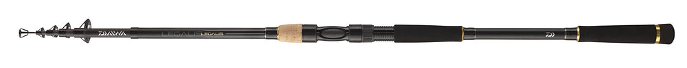 Daiwa Legalis Tele Allround rod extended for versatile casting distances.
