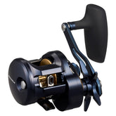 Daiwa Saltiga 300HL reel side view showing durable nearshore jigging design.