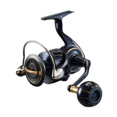 Daiwa Saltiga 6000-XH front view highlighting rugged saltwater build for jigging.