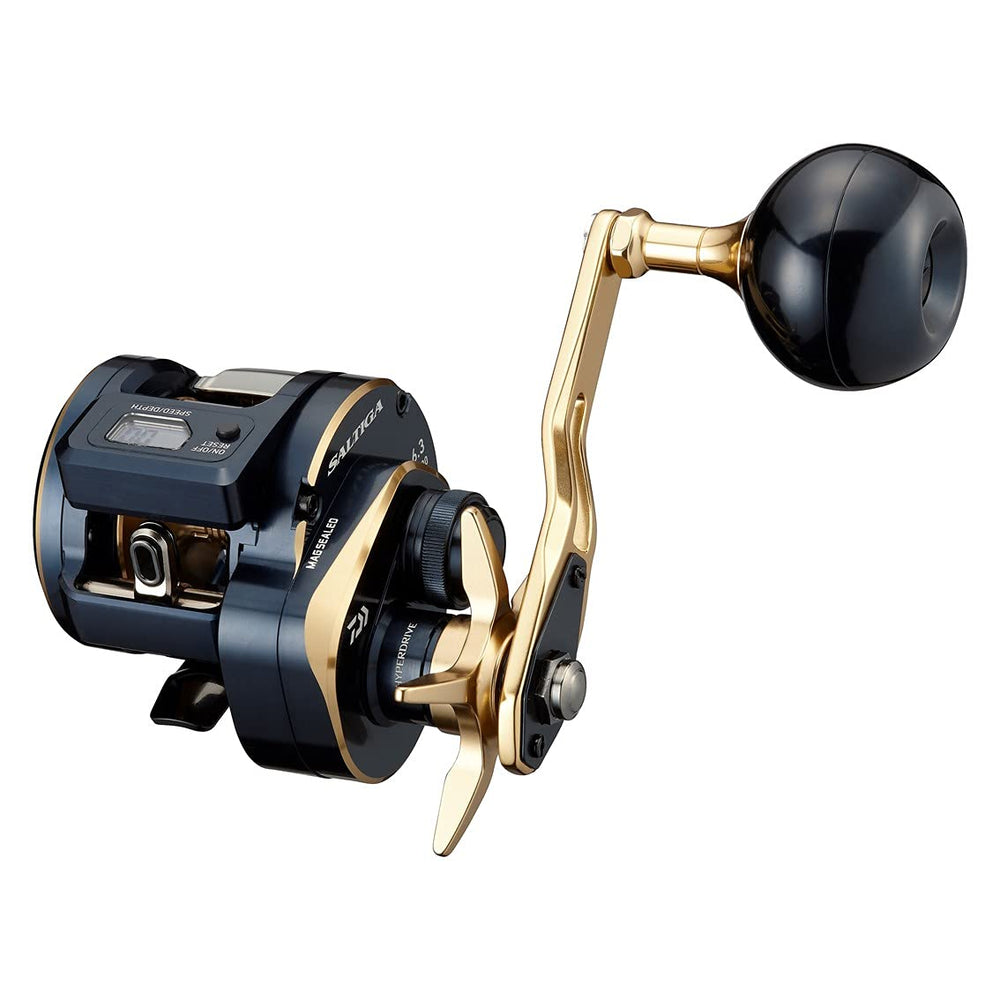Daiwa Saltiga IC 300L front view showing a sturdy build for saltwater fishing.