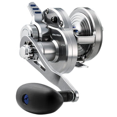 Daiwa Saltiga lever drag single-speed reel, front view, ideal for saltwater fishing