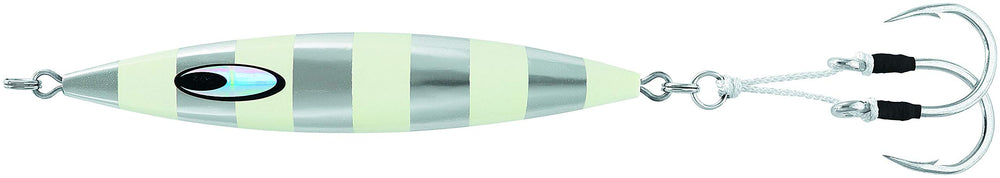 Daiwa Saltiga SK Jig Zebra Glow 9oz with 9/0 hooks – front view