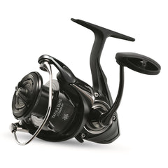 Daiwa Tatula Elite spinning reel features machined aluminum handle for solid cranking.