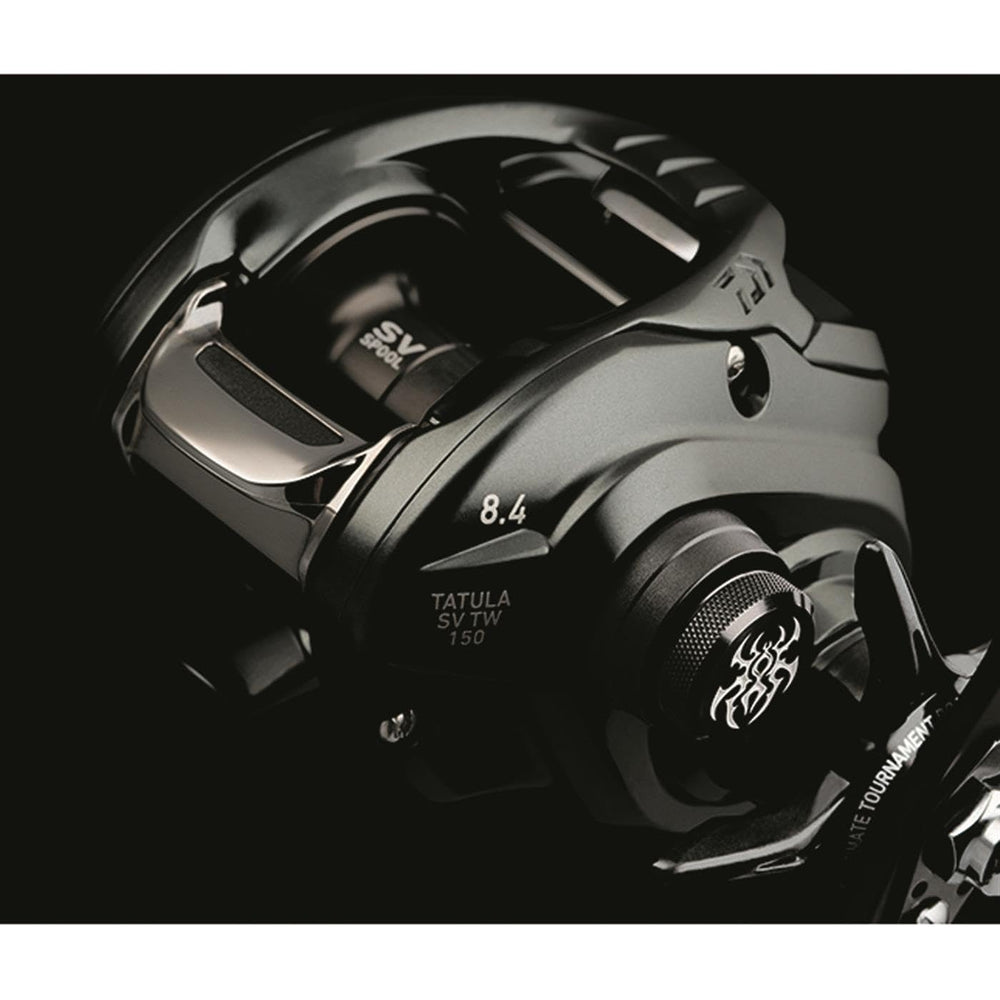 Daiwa Tatula SV TW 150XHL side profile highlights T-Wing system for precise casts