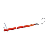 Close-up of Daiwa Trout Twig squid-orange lure showing worm-like design for trout