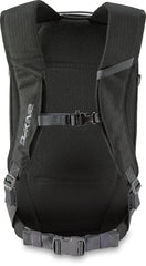 Dakine Heli Pack 12L black back view showing durable straps for all-day comfort