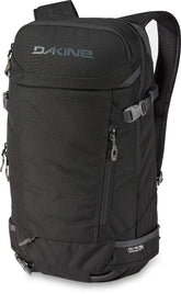 Dakine Heli Pro 24L backpack front view with goggle pocket and helmet loops.