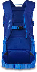Dakine Heli Pro 24L Deep Blue gear carry demonstrating tool-ready storage for backcountry rides