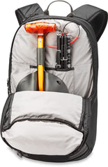 Dakine Mission Pro 25L shovel-probe pocket keeps essential tools organized