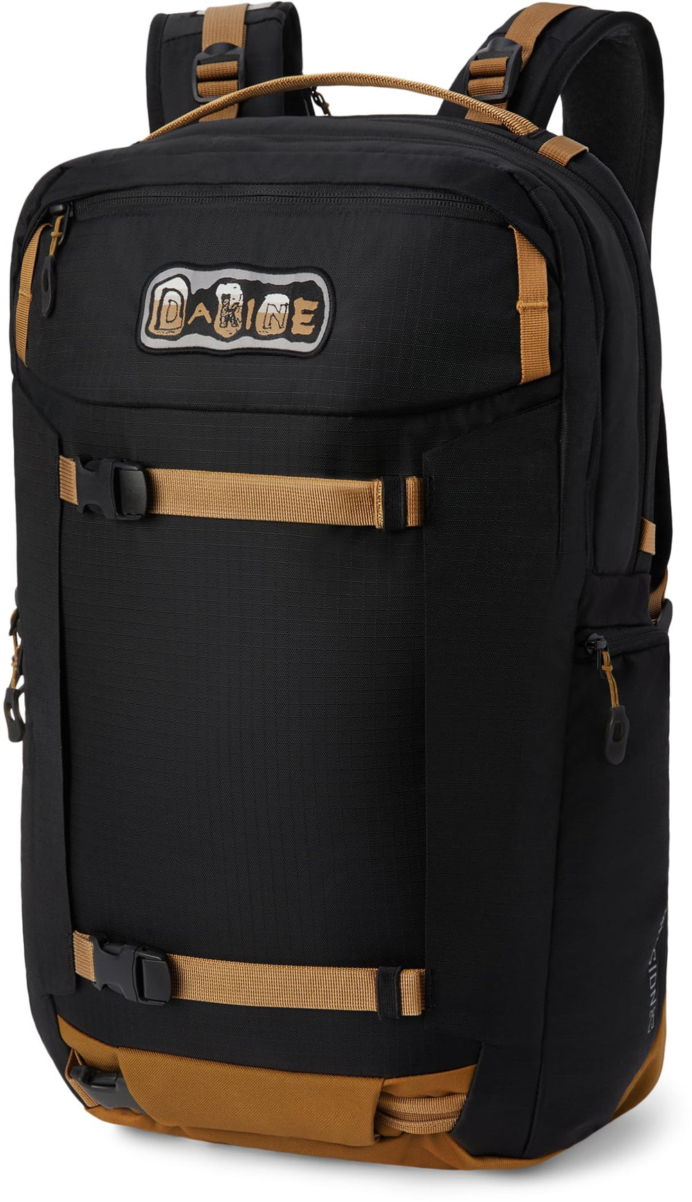 Dakine Mission Pro backpack 25L with open clamshell design for quick gear access.