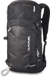 Dakine Poacher 40L backpack, front view, ready for backcountry skin tracks and quick gear access.