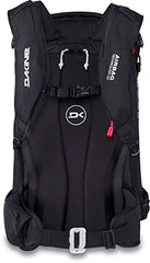 Dakine Poacher RAS 36L demonstrates vertical snowboard carry option.