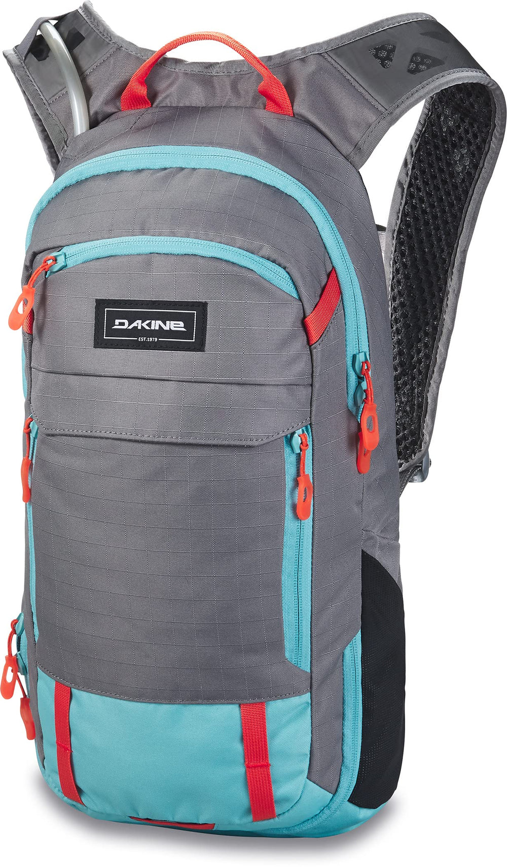Dakine Syncline 12L steel grey front view showing compact storage for tools and snacks