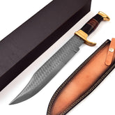 Damascus Depot Bowie knife, 15.5-inch overall length, rugged outdoor utility