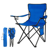Damei Century foldable camping chair blue packed with carry bag for easy travel.