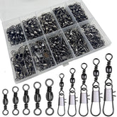 DAMIDEL 260pcs stainless steel barrel swivels kit – front view