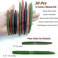 DAMIDEL 30 Pcs Wacky Worms - 4 inch 0.2 oz size