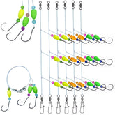 DAMIDEL 6Pcs Pompano fishing rigs kit with 3-in-1 rigs and triple 3/0 circle hooks