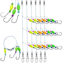DAMIDEL 6Pcs Pompano fishing rigs kit with 3-in-1 rigs and triple 3/0 circle hooks
