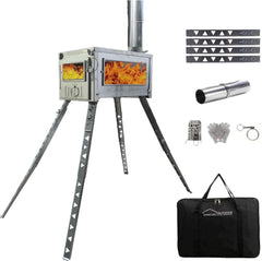 DANCHEL OUTDOOR HS6 stove assembly view shows portable setup for camping trips
