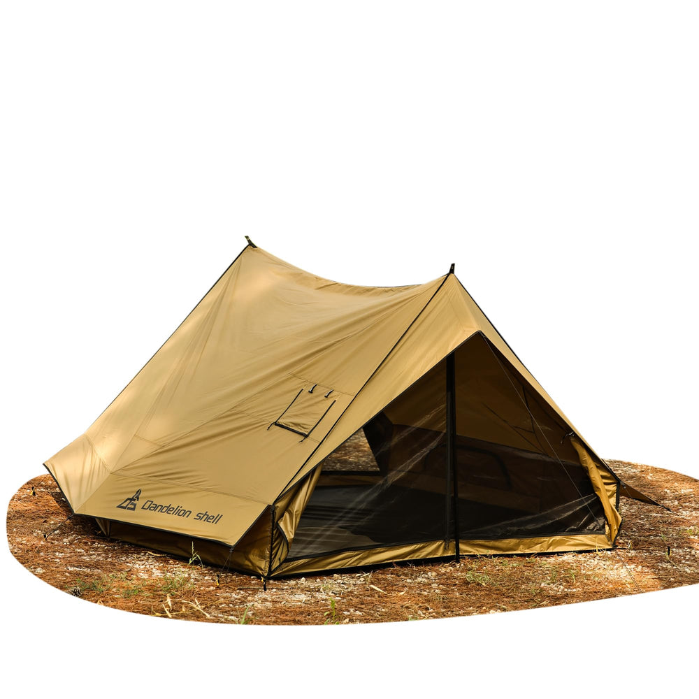 Dandelion Shell Hot Tent Cabin Plus X3 setup shows stove-jack warmth and quick shelter