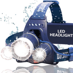 DanForce headlamp 1080-lumen zoom beam for precise outdoor illumination