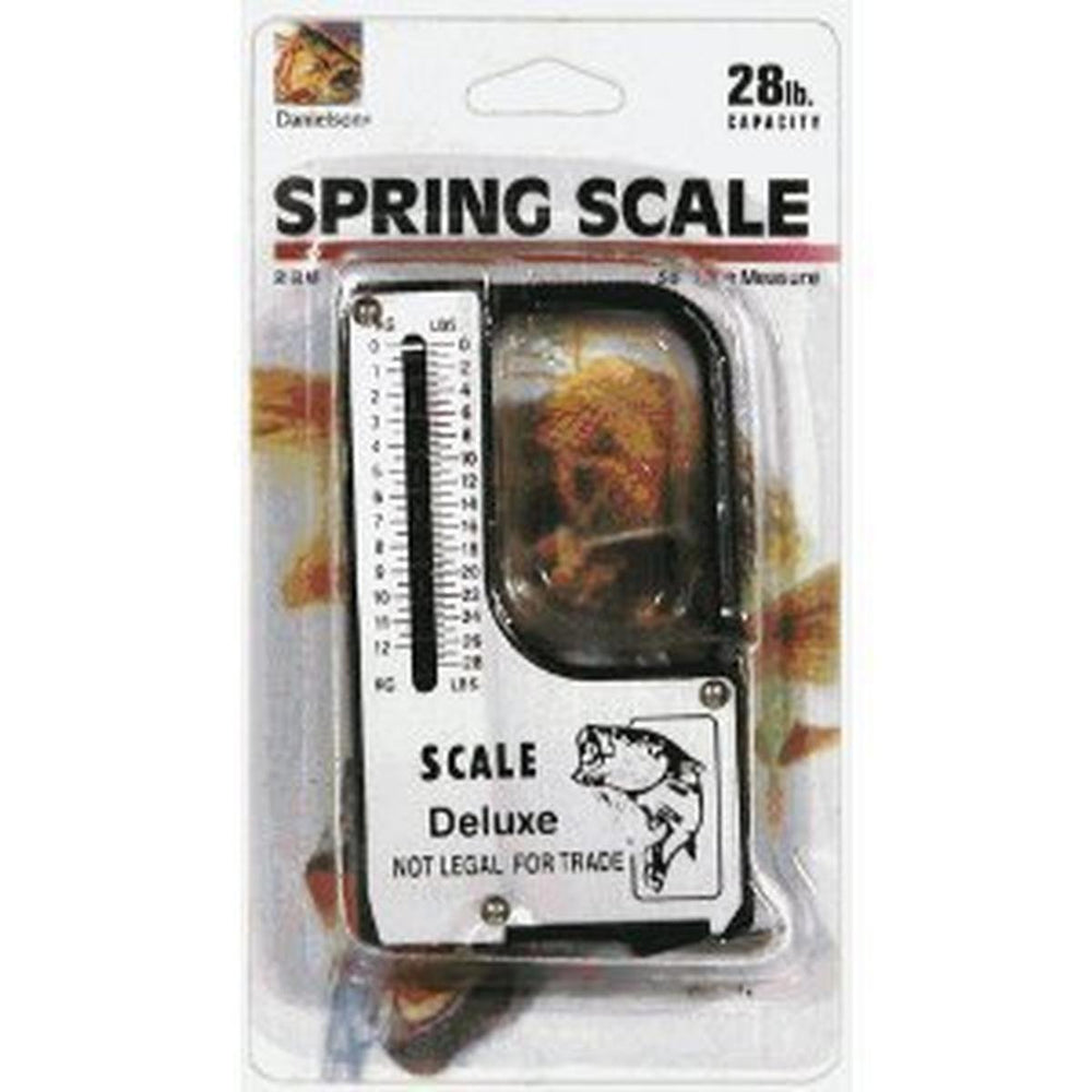 Danielson 28-pound scale with 38-inch tape for quick weight and length checks on fishing trips.