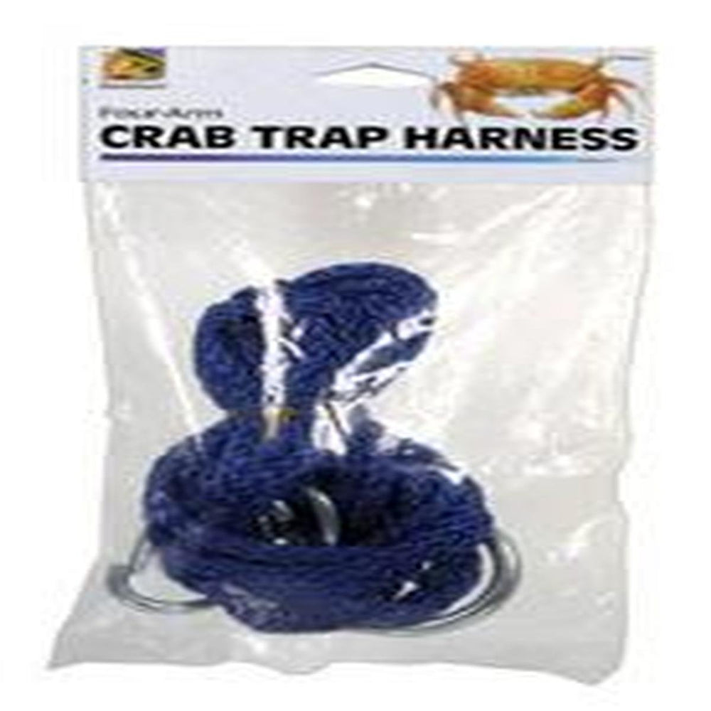 Danielson crab trap harness with four arms and hardware for easy crabbing setups