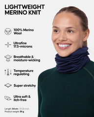 Danish Endurance merino snood worn as versatile neck gaiter for cold weather