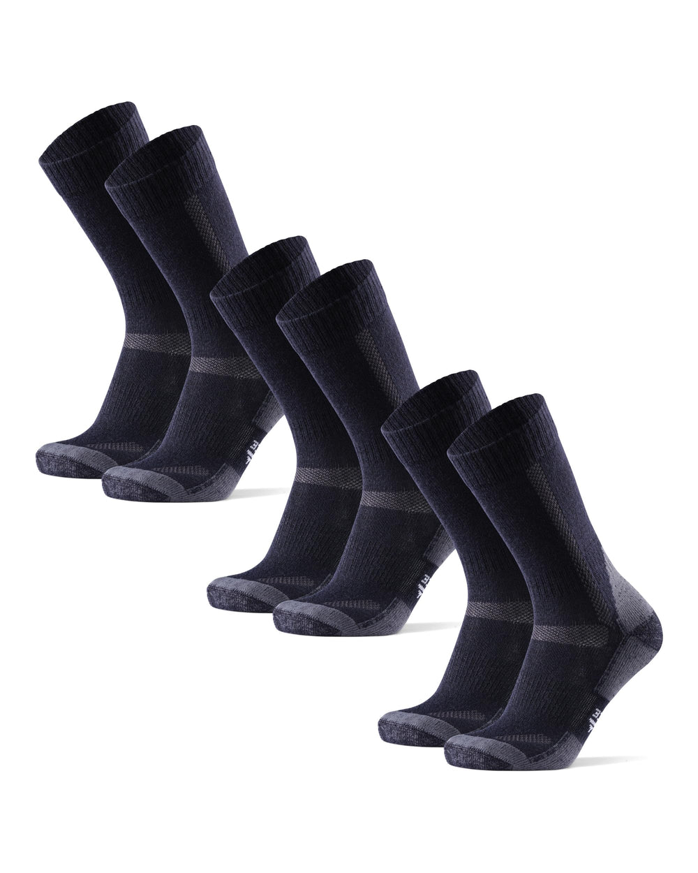 DANISH ENDURANCE Merino hiking socks, crew top view, built for warmth and comfortable fit.