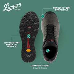 Danner Trail 2650 EXO Heel System keeps the heel secure on uneven ground