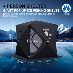 DARCHEN Ice Fishing Tent – pop-up setup