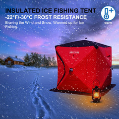 Warmth and windproof insulated ice fishing tent