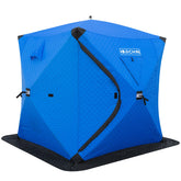 DARCHEN insulated ice fishing tent shows quick pop-up setup for fast shelter
