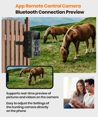 Dargahou trail camera with app control streams previews to your phone