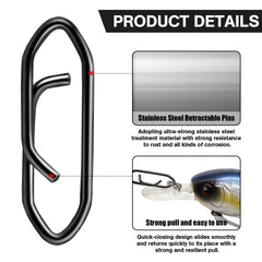 Assorted Darlingao fishing snaps for saltwater and freshwater use