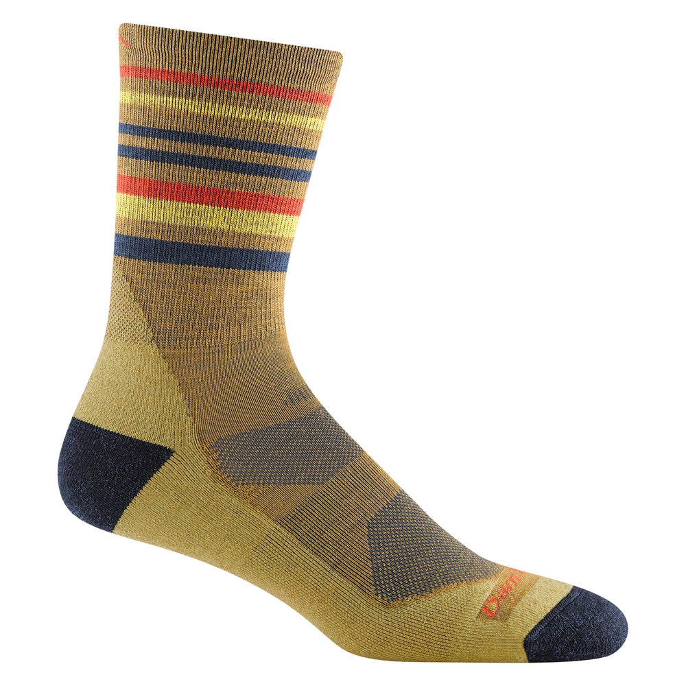 Darn Tough Vermont Fastpack Micro Crew Sandstone sock, cushioned bottom supports all-day trail comfort.