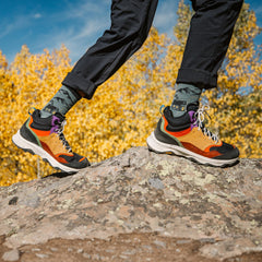 Darn Tough Hike Hut Micro Crew Wool-blend sock emphasizes warmth and breathability for outdoor activities.