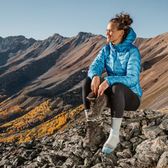 Darn Tough cushion knit and Merino fibers for comfort.