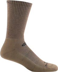Darn Tough Tactical Micro Crew Light Cushion Socks in Coyote Brown front view showing lightweight cushioning.
