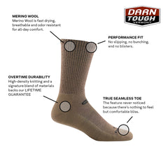 Darn Tough Tactical Micro Crew socks with reinforced heel-toe for durability during heavy use