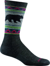 Darn Tough Vangrizzle charcoal boot midweight sock viewed from the side for hiking comfort